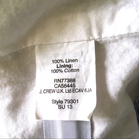 J Crew White & Blue Boardwalk Striped Linen Skirt - Picture 6 of 7